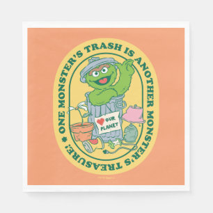 Oscar the Grouch Monster Treasure Badge Napkin