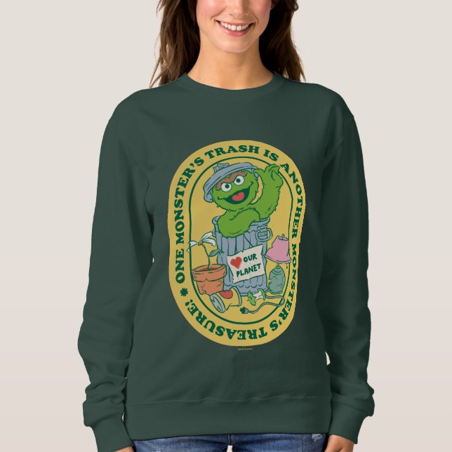 Oscar the Grouch | Monster Treasure Badge Sweatshirt (Front)
