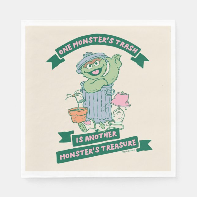 Oscar the Grouch | Monster Treasure Graphic Napkin (Front)