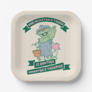 Oscar the Grouch Monster Treasure Graphic Paper Plate