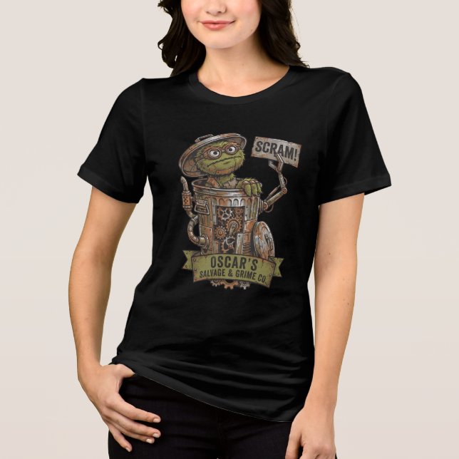 Oscar The Grouch Rustbucket Steampunk Trash Tri-Blend Shirt (Front)