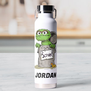Oscar the Grouch Scram Add Your Name Water Bottle