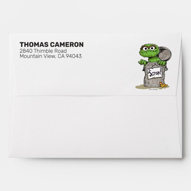 Oscar the Grouch Scram Envelope (Back (Top Flap))