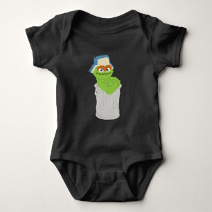 Oscar the Grouch Trash Can Lean Baby Bodysuit