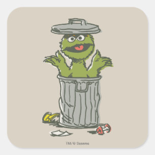 Oscar the Grouch Vintage 1 Square Sticker