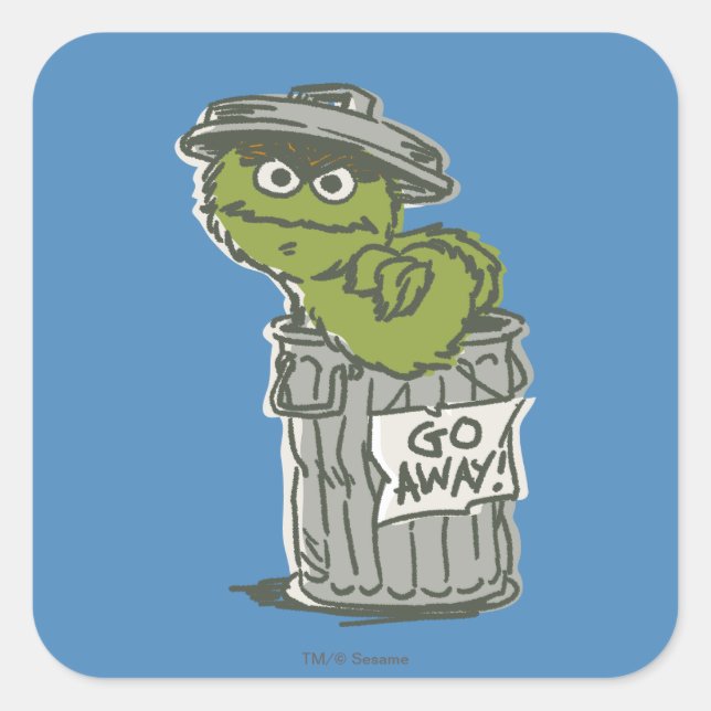 Oscar the Grouch Vintage 2 Square Sticker (Front)