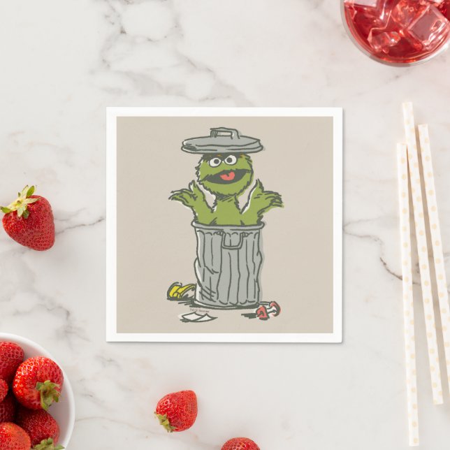Oscar the Grouch Vintage Napkin (Insitu)