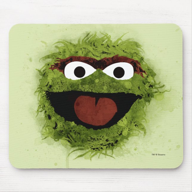 Oscar the Grouch | Watercolor Trend Mouse Pad (Front)