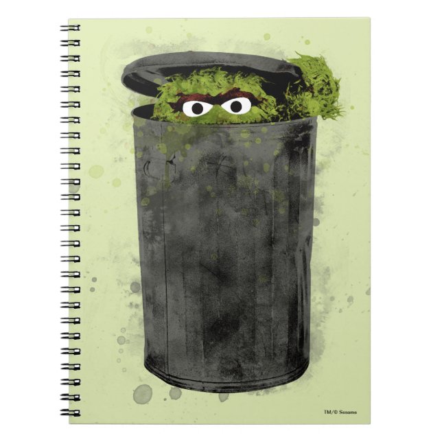 Oscar the Grouch | Watercolor Trend Spiral Notebook (Front)