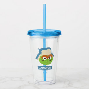 Oscar the Grouch Woodland Face Add Your Name Acrylic Tumbler