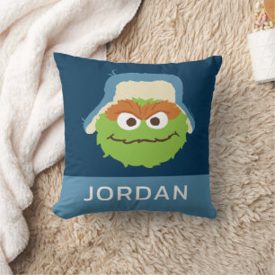 Oscar the Grouch Woodland Face Add Your Name Cushion