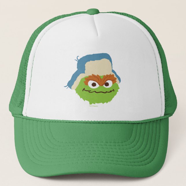 Oscar the Grouch Woodland Face Trucker Hat (Front)