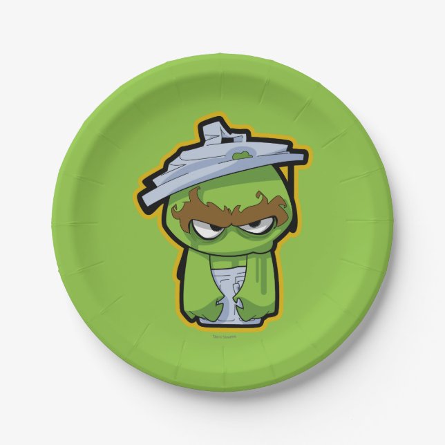 Oscar the Grouch Zombie Paper Plate (Front)