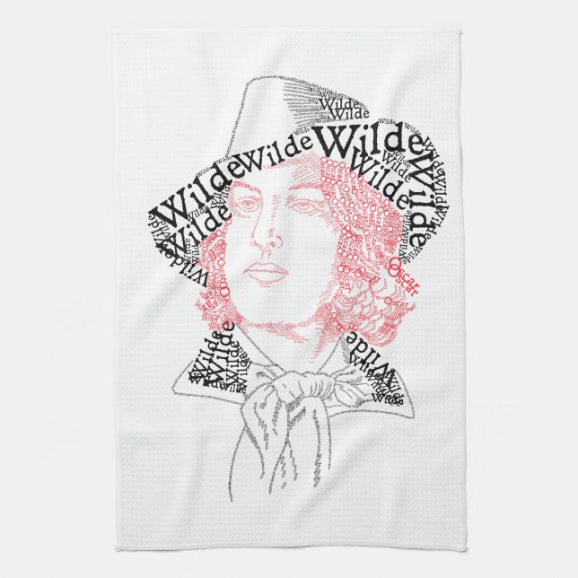 Oscar Wilde in Words Tea Towel (Vertical)