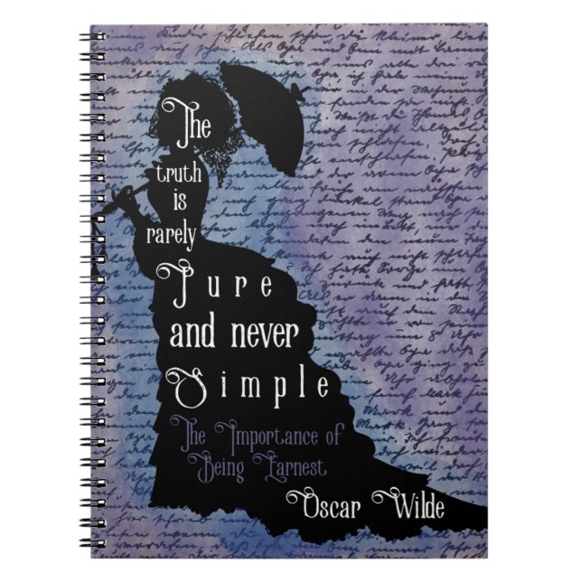 Oscar Wilde Quote Silhouette Poster Notebook (Front)