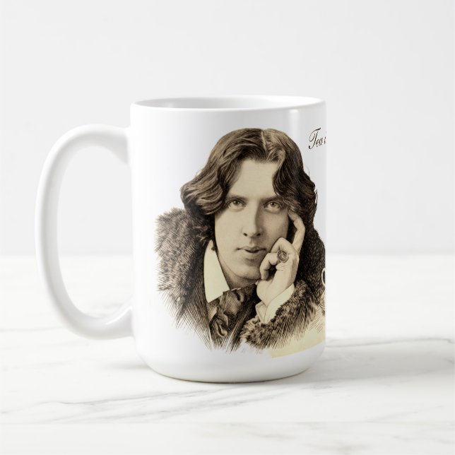 Oscar Wilde Tea Quote Coffee Mug (Left)