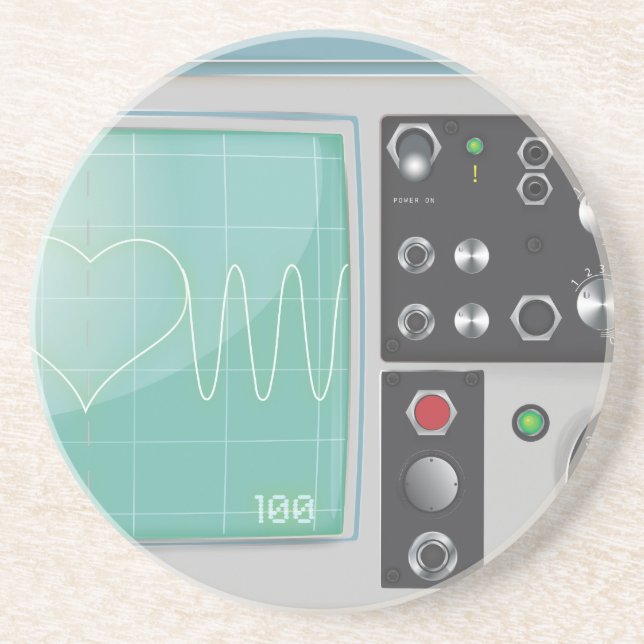 Oscilloscope Love Coaster (Front)