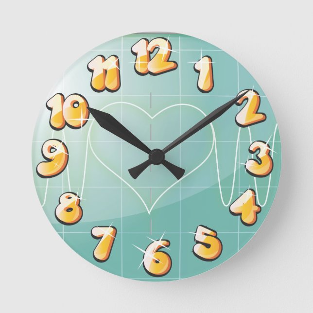Oscilloscope Love Round Clock (Front)