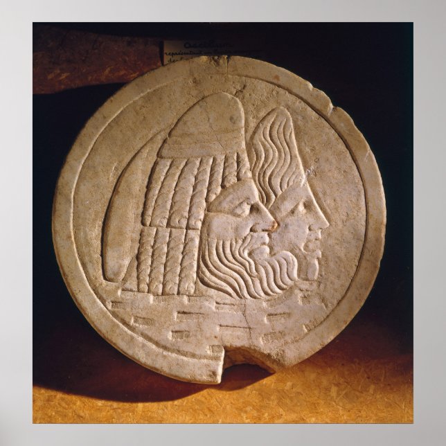 Oscillum depicting theatrical masks poster (Front)