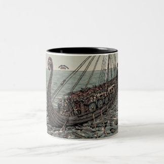 Oseberg ship Two-Tone coffee mug