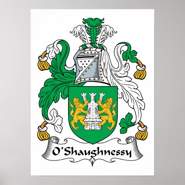 O'Shaughnessy Family Crest Poster (Front)