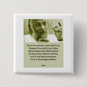Osho 15 Cm Square Badge