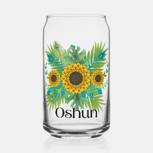 Oshun Goddess Sunflowers Can Glass