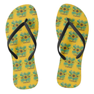 Oshun Goddess Sunflowers Jandals