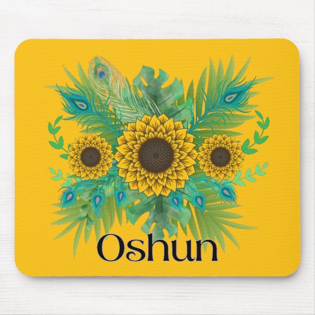 Oshun Goddess Sunflowers Mouse Pad (Front)