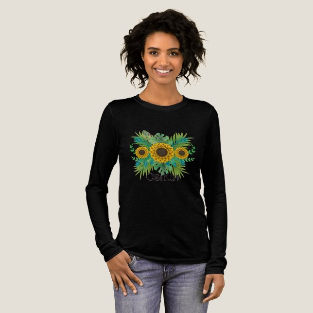 Oshun Goddess Sunflowers Tri-Blend Shirt (Full Front)