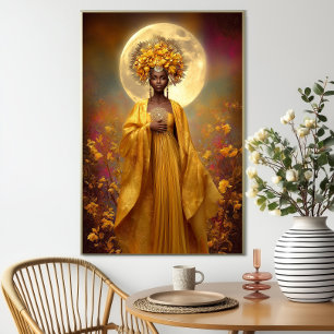 Oshun Print Luxury Afro Mystical Yellow Floral Art