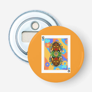 Oshun Retro Veve Floral Playing Card Bottle Opener
