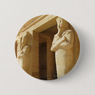 Osirian statues of Hatshepsut -  female pharaoh 6 Cm Round Badge