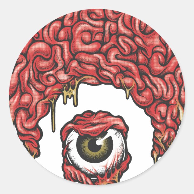 Osiris Brains Icon Classic Round Sticker (Front)