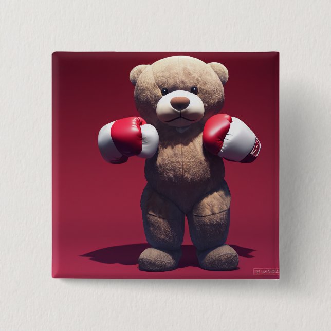 Osito  boxeador 15 cm square badge (Front)