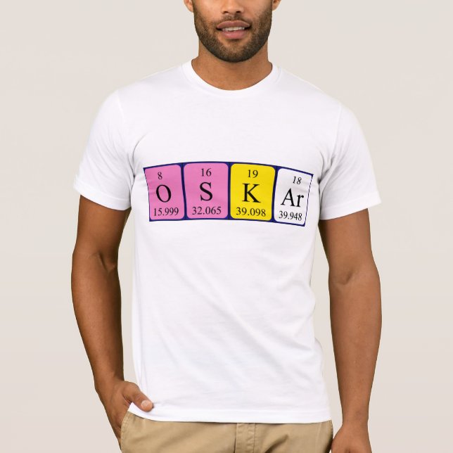 Oskar periodic table name shirt (Front)