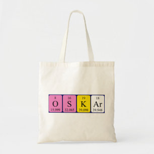 Oskar periodic table name tote bag