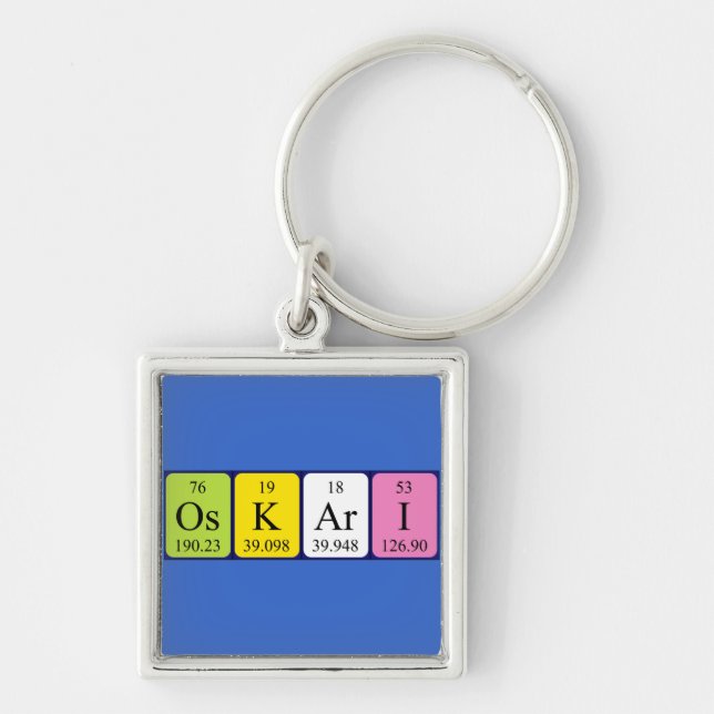 Oskari periodic table name keyring (Front)
