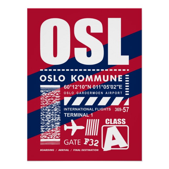 OSL Oslo Airport Poster (Front)
