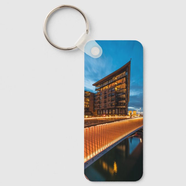 Oslo at night, Norway Key Ring (Front)