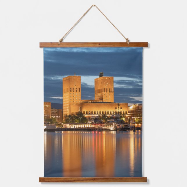 Oslo City Hall Norway Hanging Tapestry (Front)