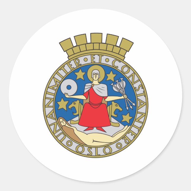 Oslo Coat Of Arms Classic Round Sticker (Front)