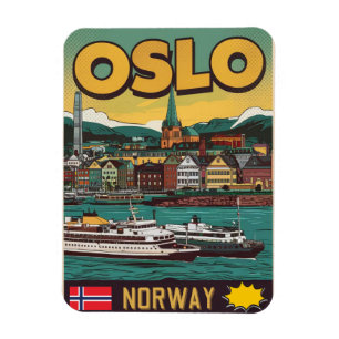Oslo ferries Norway comic souvenirs and gifts Magnet