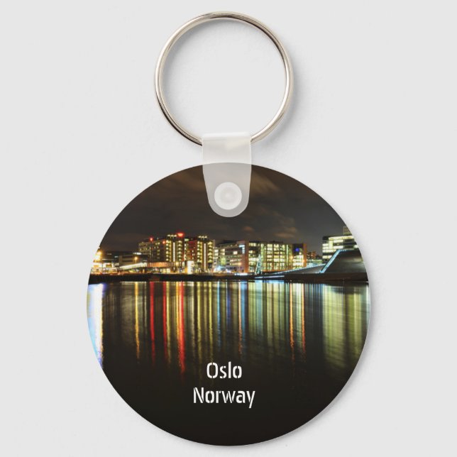 Oslo, Norway at night Key Ring (Front)