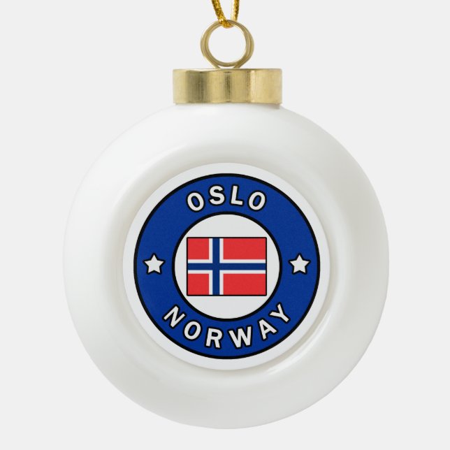Oslo Norway Ceramic Ball Christmas Ornament (Front)