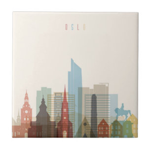 Oslo, Norway City Skyline Tile