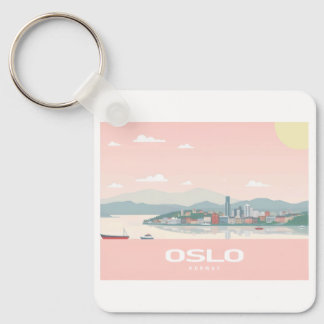 Oslo Norway Fjord Pastel Travel  Key Ring