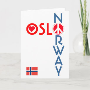 Oslo Norway Love Peace Greeting Card 1