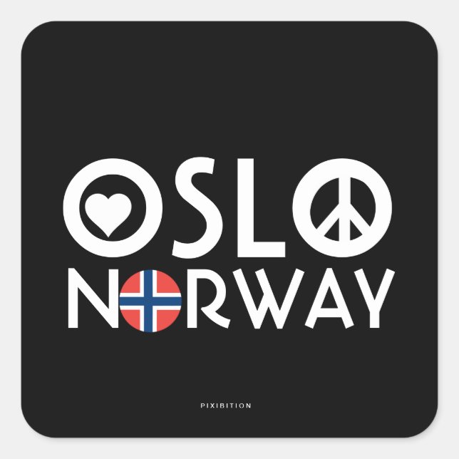 Oslo Norway Love Peace Sticker 2 (Front)