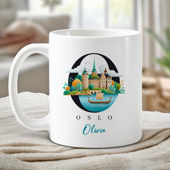 Oslo Norway Monogram Letter O Personalised Gift Coffee Mug (Oslo Norway Monogram Letter O Personalized Gift Coffee Mug)